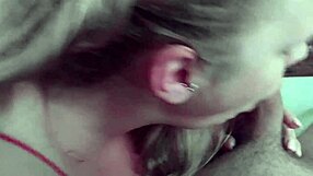 Chubby teen eagerly sucks hard cock