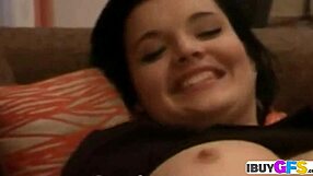 Hot Brunette Teen with Big Tits Fingers to Orgasm