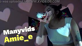 Petite asian enjoys sloppy dildo play