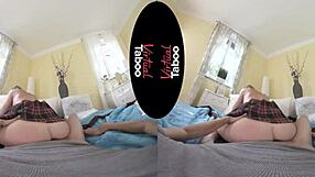 Blonde babe engages in virtual taboo blowjob session. 😈