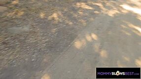 Hot blonde neighbor sucks my cock deep after outdoor hiking adventure