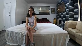 brunette teen kaytee kay expresses emotions during casting interview