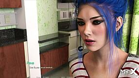 milf teaches acting lessons to girl in anime game