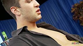 cutie in red dress gets pounded hard doggystyle on sofa