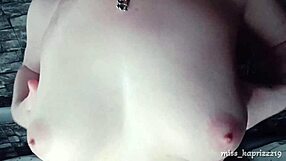 Young hot teen 18+ reveals her big natural tits on camera