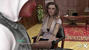 milf teaches acting lessons to girl in anime game