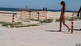 Petite Spanish Slave Feels Exposed in Public Walk