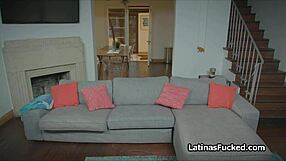 Nicole Sucks Big Cock on Sofa