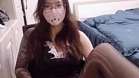 Tattoo milf wearing stockings in pussy scene