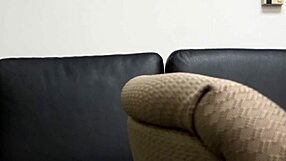 Zelda participates in a casting interview on the sofa.