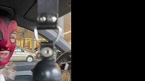 Submissive Humiliated With Vibrator In Car