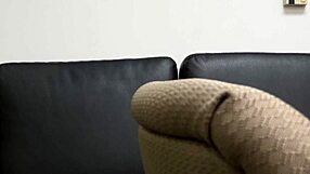 Zelda participates in a casting interview on the sofa.