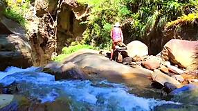 Lilyan Masturbates with Dildo on River Banks. Her Sexy Ass on Display!