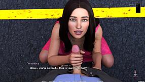 Watch the Busty Brunette Give a Deepthroat Blowjob in Public During Race of Life Episode 11!