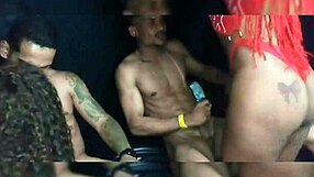 Two Ebony Teens Ride Big Black Cocks In Orgy