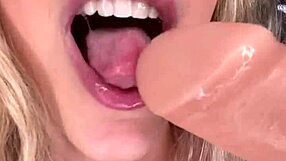 Solo dildo blowjob and glass masturbation!