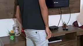 He couldn't resist the temptation, bending her over for intense doggystyle pounding with his massive cock.