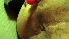 amateur explores anal toys and hairy ass in solo session
