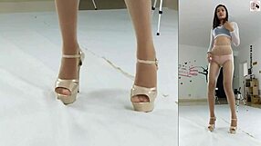 i saw an asian dancer wearing pantyhose and panties