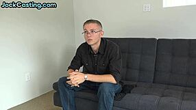 this solo amateur stud jerks his shaved cock hard after casting 😏