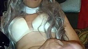 horny ts plays with her hard cock solo