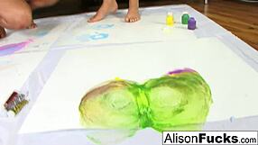 Are Alison Tyler and Kelly Divine Painted Lesbians Licking Pussy?