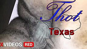 Thot milf in Texas fucking big black cock sucking and getting ass banged in homemade ebony scene