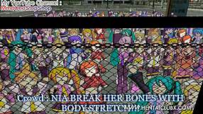 anime girl fights with ryona ballbusting in hentai