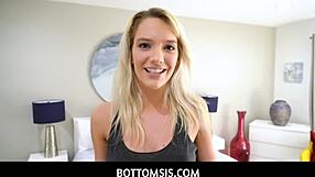 On the 4th of july, stepbro covers my booty with oil for a sexy blowjob and handjob