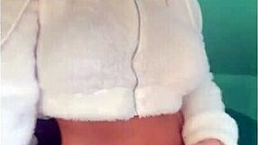 SOLITARY video, big boobed milf invites you to fondle her ass and titties