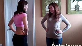 Cherry and Sarah demonstrate lifting and carrying techniques in their workout session.