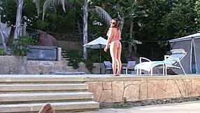 Vanessa Lee’s seductive poolside encounter with a well endowed partner