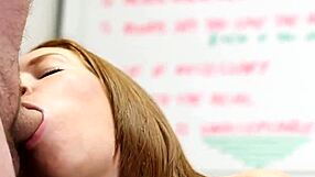 i watch feisty beauty gulping huge cum load on face