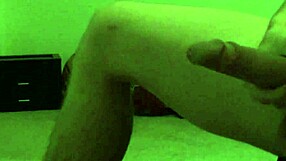 Ashley sucks boyfriend's giant cock in star-patterned bra at night