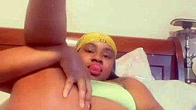 Solo Ebony Babe Stretches Her Tight Ass with Big Dildo