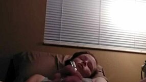 Redhead uses toys for intense solo masturbation session.