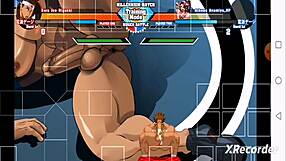 Athena Asamiya drilled hard by Joe Higashi in wild hentai action