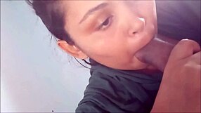 Having delicious oral sex with the brunette.