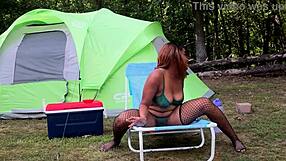 Nina Rivera Plays Glass Dildo On Camping Trip!