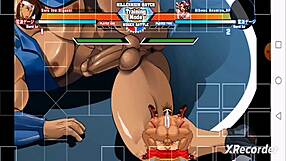 Athena Asamiya drilled hard by Joe Higashi in wild hentai action