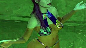 Mia performs deepthroat and anal with big cock in gameplay