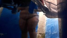 Big-assed Latina stepmother loves masturbating in the shower