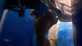 Big-assed Latina stepmother loves masturbating in the shower