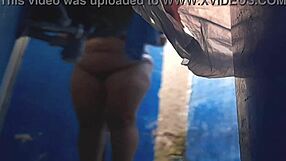 Big-assed Latina stepmother loves masturbating in the shower