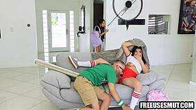 Hot Brunettes Freeused By Friend In Haunted House!