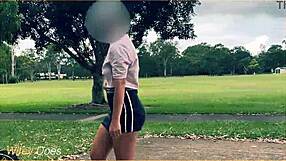 ::pornography:: Public Sexually aroused MILFs shows off her butt in a short skirt