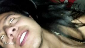 Black cock gets a nighttime blowjob