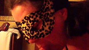 Masked Mature Milf Sucks Off Husband In Costume Exhibition