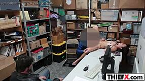 Teen Thief Has Only One Option: Suck Big Cock in Office