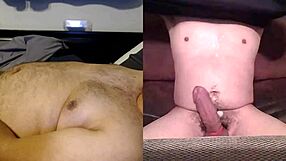 two gay guys masturbating and cumming on skype call